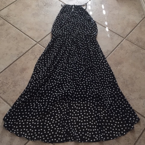 WHBM High Low Black Polka Dot Dress 2 - Picture 6 of 7